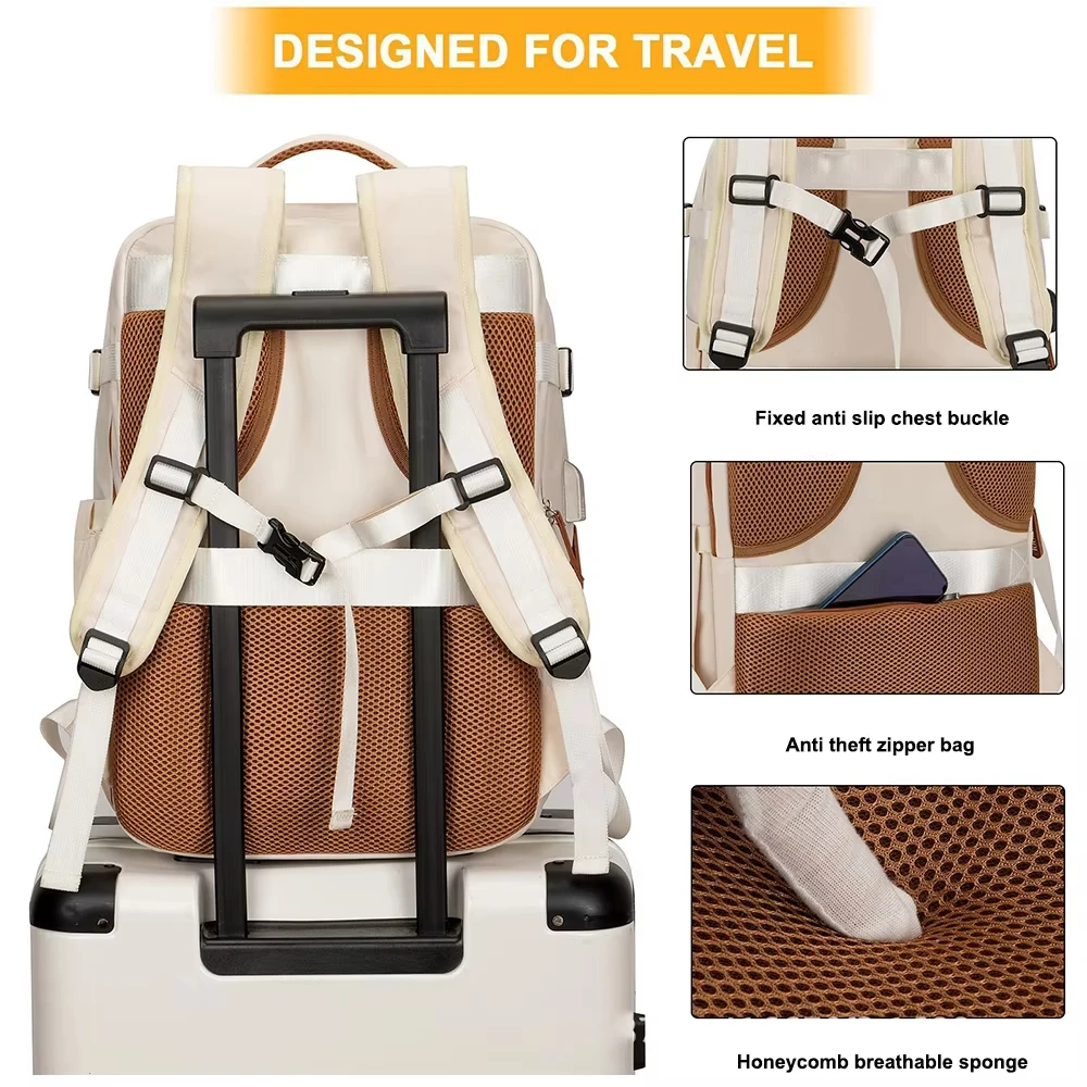 Buylor Travel Backpack Airplane Backpack 45x20x30 for Women/Men Easyjet Cabin Bags Laptop Backpack Casual Daypack for Weekender thumbnail 3