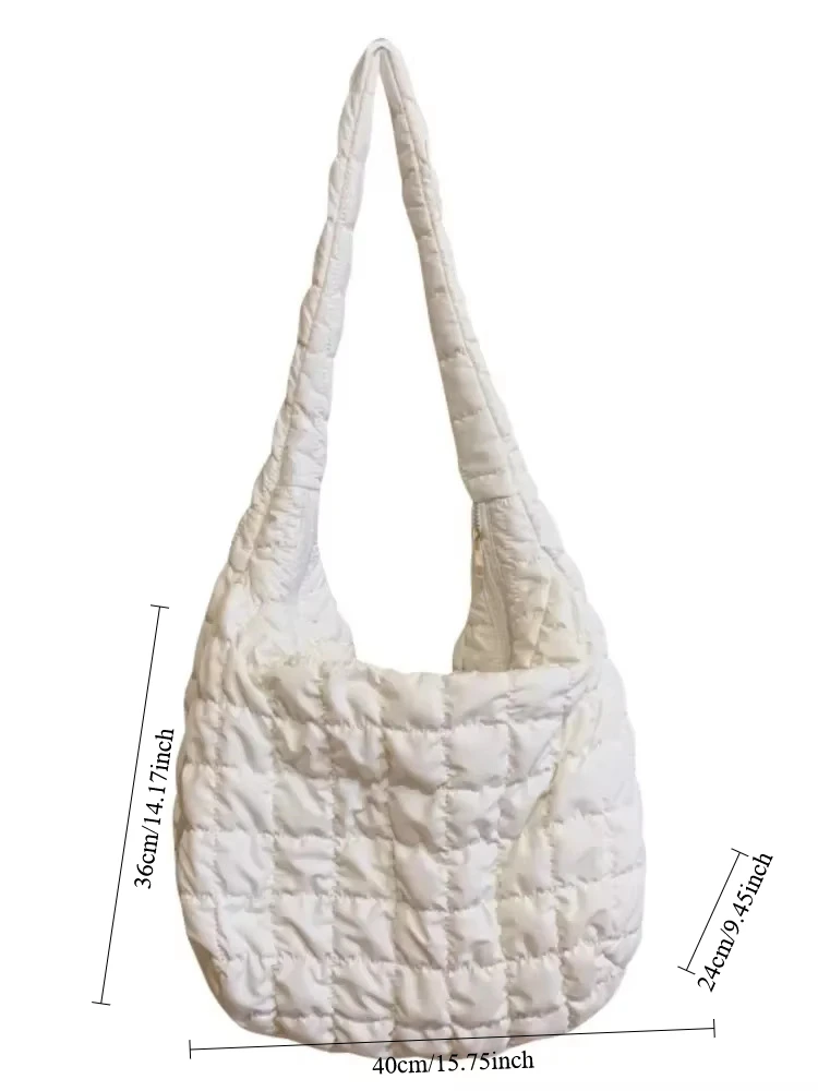 Autumn and Winter Fashion Large Capacity Folded Cloud Bags Lightweight Down Shoulder Bag Lady Messenger Light Weight Travel Bags thumbnail 6