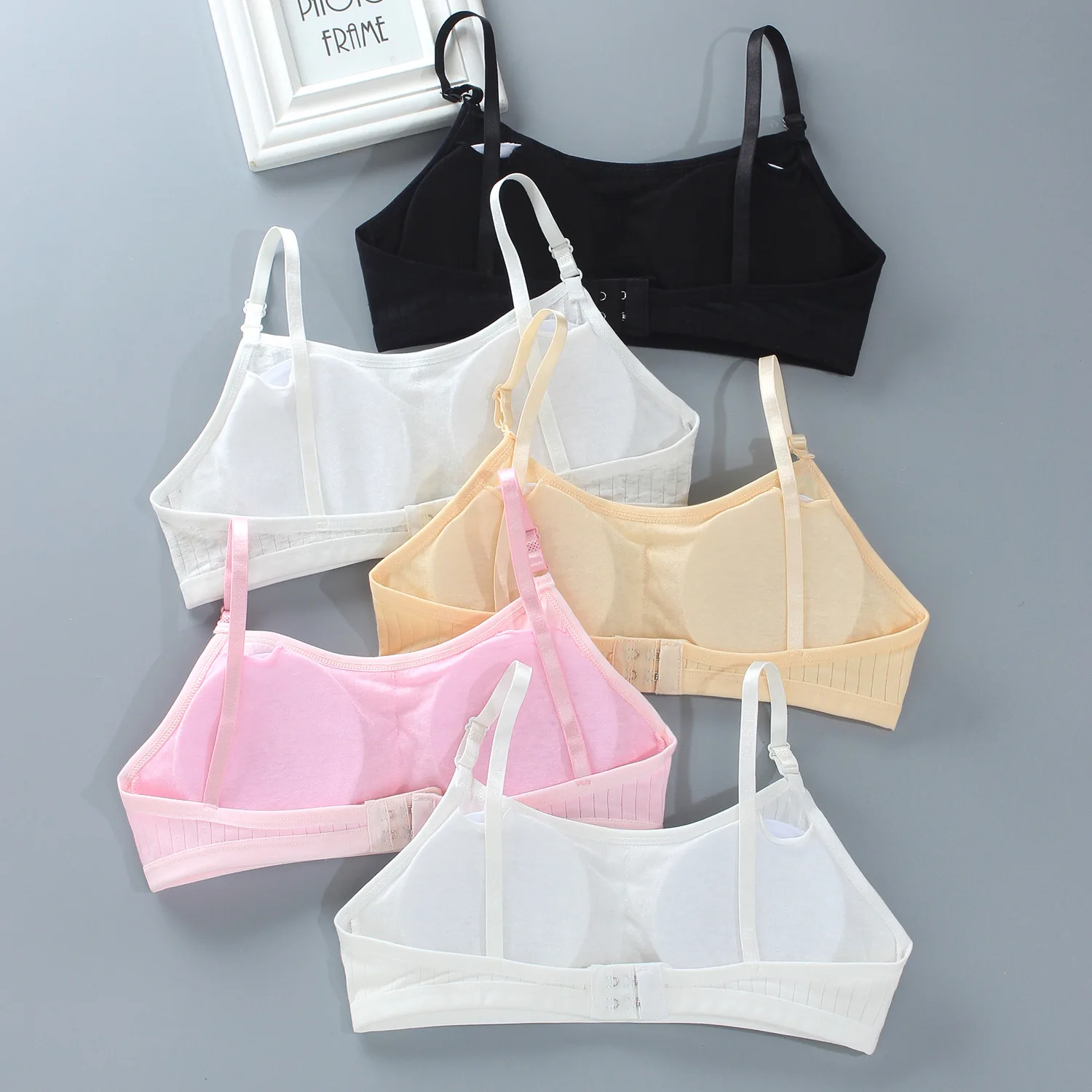 4pcs/Lot Teenage Girls Training Bras Seamless Middle High School Students Vest Bra Kids Children Back Buckle Bra Teens Underwear thumbnail 3