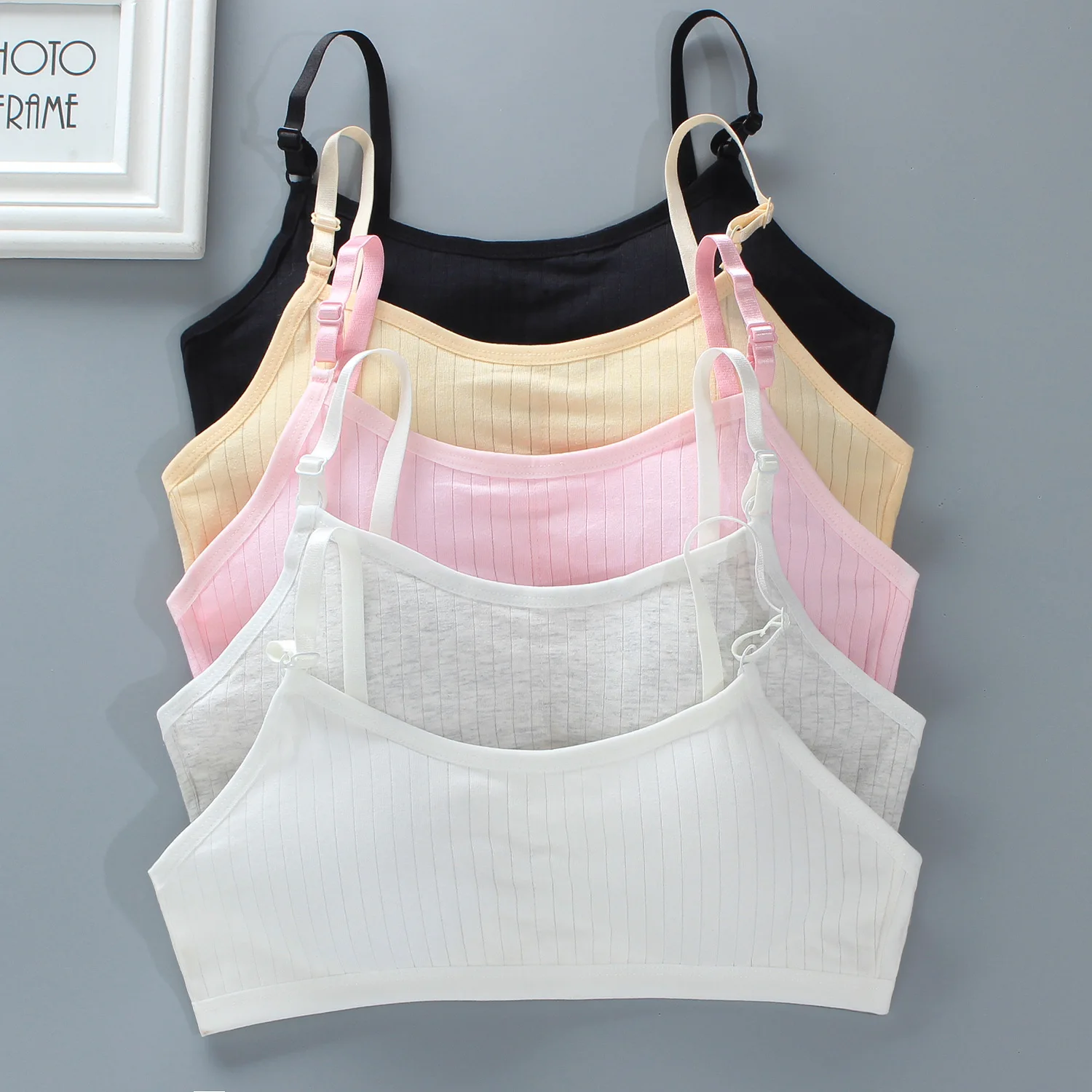 4pcs/Lot Teenage Girls Training Bras Seamless Middle High School Students Vest Bra Kids Children Back Buckle Bra Teens Underwear thumbnail 2