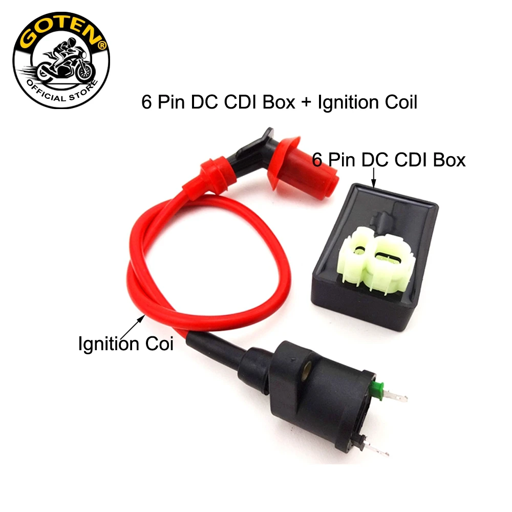 Goten Racing Performance 6 Pin DC CDI Box Ignition Coil For Kymco SYM Vento Scooter GY6 50cc 125cc 150cc Engine Moped thumbnail 2
