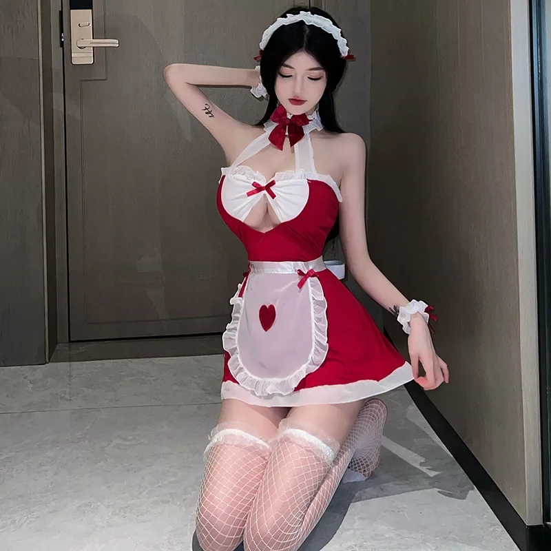 Lolita Maid Uniforn Sexy Lingerie Women Role Play Onlyfans Underwear Cosplay Erotic Maid Dress Halloween Costumes thumbnail 2