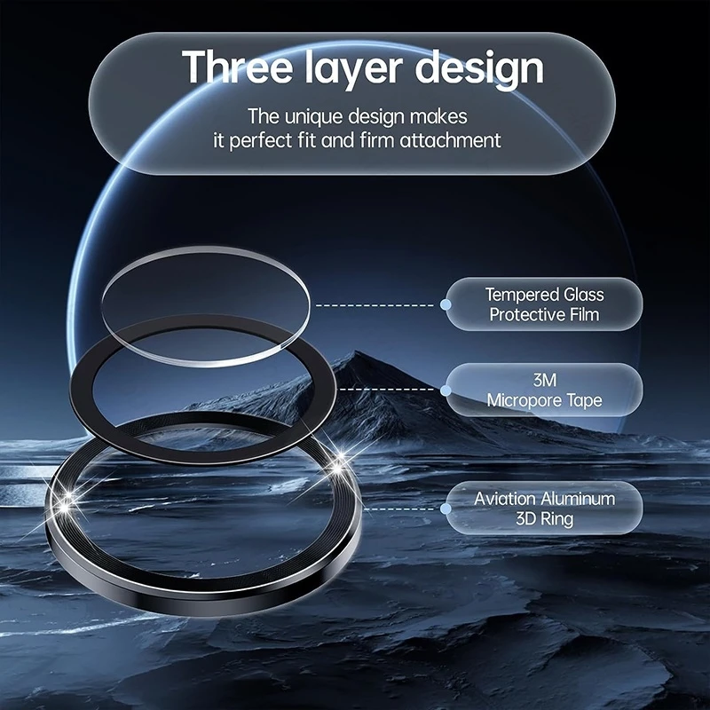 2Pcs Camera Matel Protect Ring Cover For Samsung Galaxy Z Flip 4 5 6 Curved Tempered Glass Lens Cap thumbnail 6