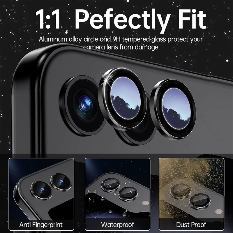 2Pcs Camera Matel Protect Ring Cover For Samsung Galaxy Z Flip 4 5 6 Curved Tempered Glass Lens Cap thumbnail 3