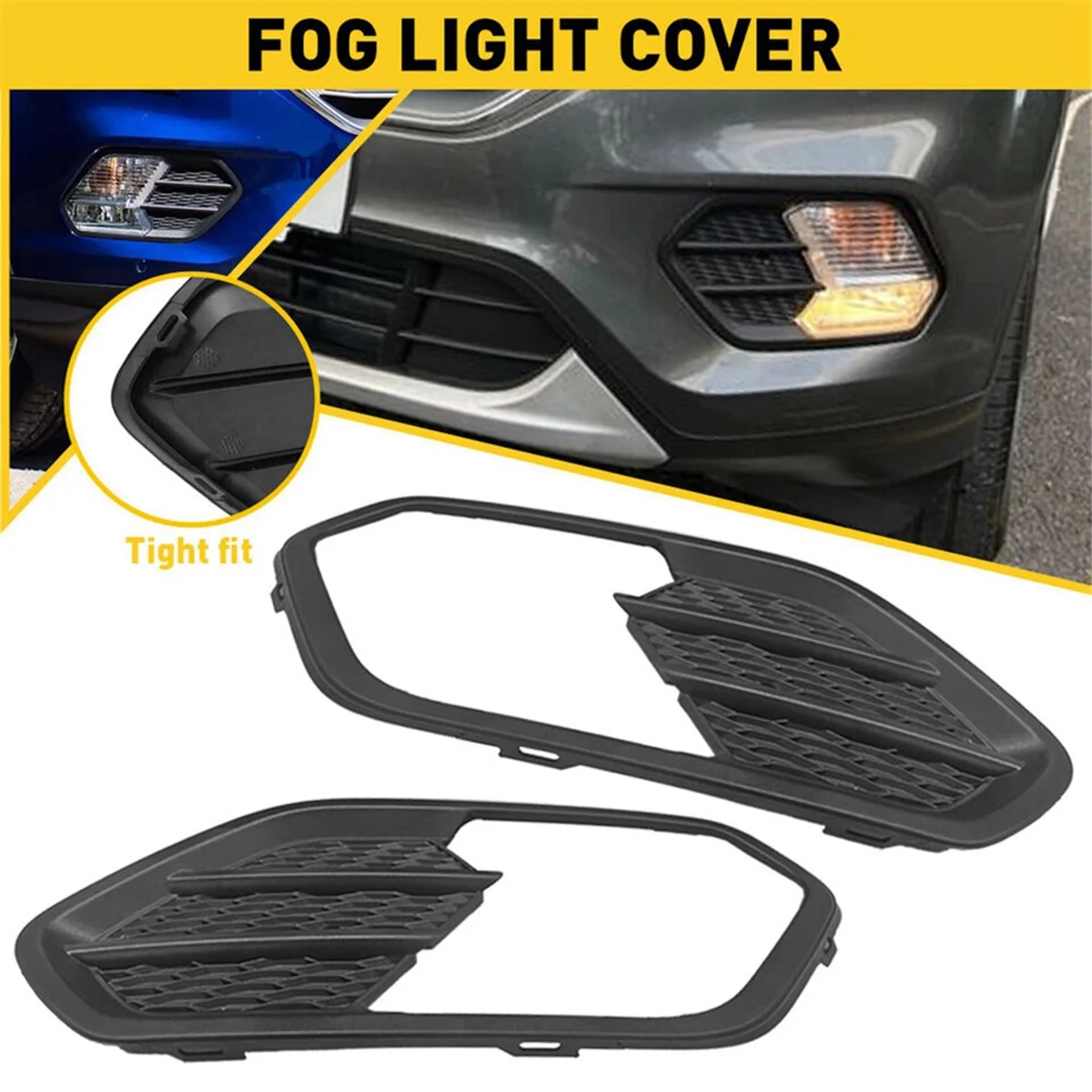 1 Pair Front Bumper Fog Light Frame Grille Cover F01039178 for Ford Escape Kuga 2017-2019 thumbnail 3