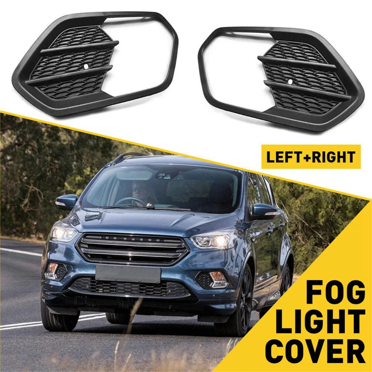 1 Pair Front Bumper Fog Light Frame Grille Cover F01039178 for Ford Escape Kuga 2017-2019 thumbnail 4