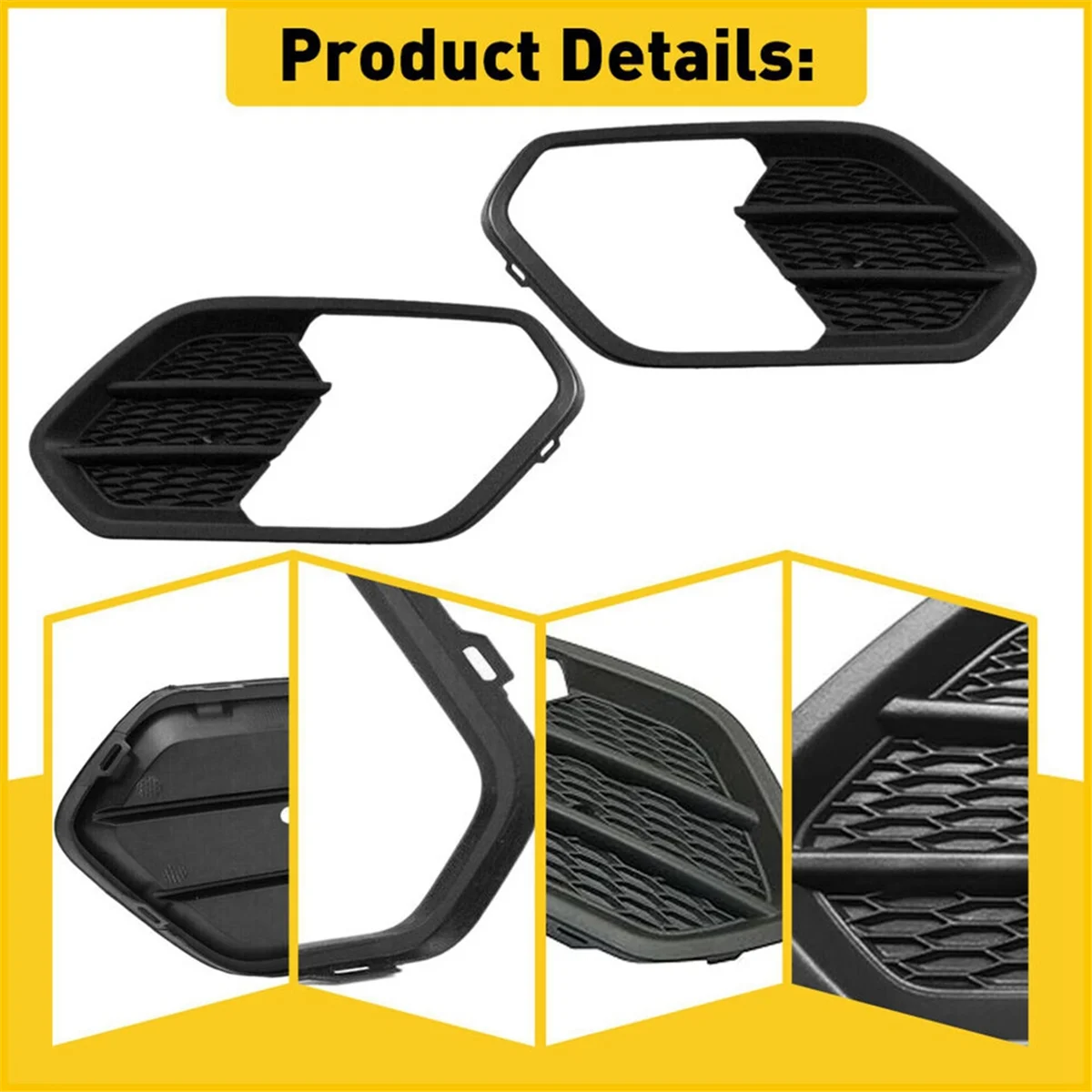 1 Pair Front Bumper Fog Light Frame Grille Cover F01039178 for Ford Escape Kuga 2017-2019 thumbnail 6