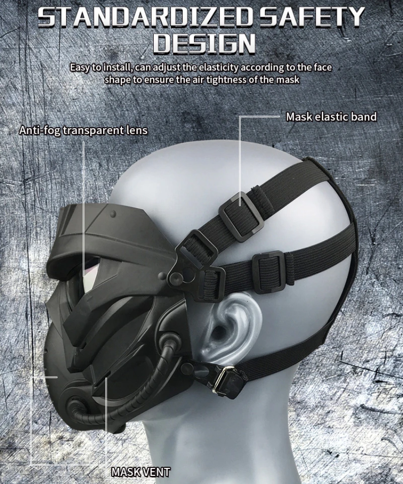 zlangsports Tactical Airsoft Cycling Full Face Mask with Anti-fog Goggles Wargame CS Cosplay Halloween Protective Hunting Masks thumbnail 3