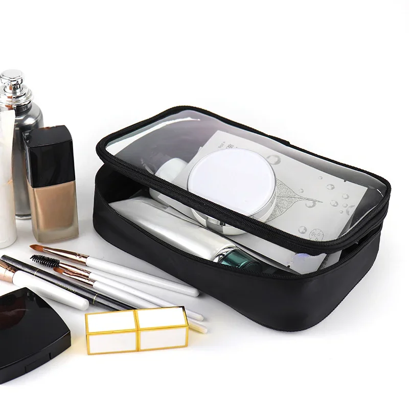 Women Makeup Bag Waterproof Clear PVC Travel Cosmetic Bags Case Travel Make Up Kit Bags for Men Toiletry Brush Organizer Pouch thumbnail 3