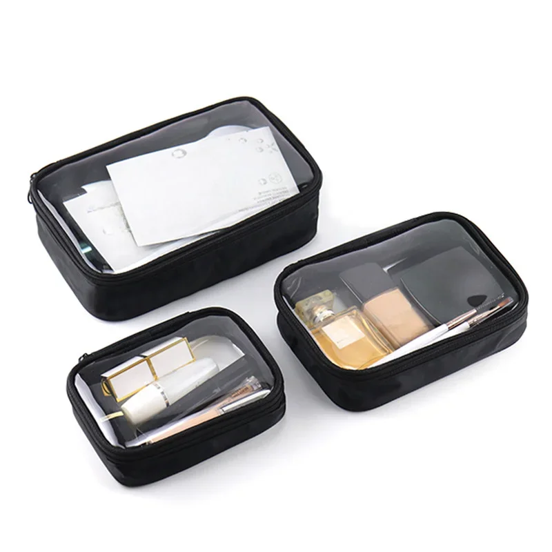 Women Makeup Bag Waterproof Clear PVC Travel Cosmetic Bags Case Travel Make Up Kit Bags for Men Toiletry Brush Organizer Pouch thumbnail 4