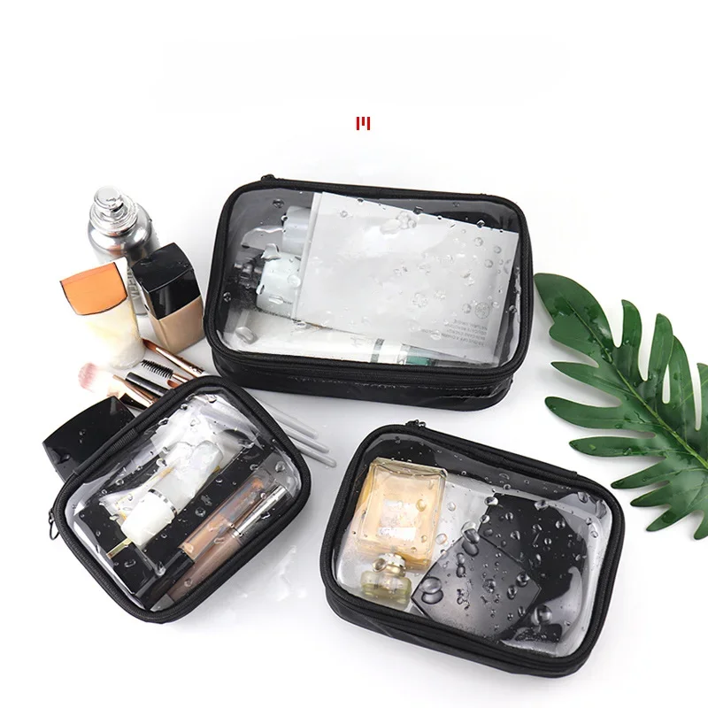 Women Makeup Bag Waterproof Clear PVC Travel Cosmetic Bags Case Travel Make Up Kit Bags for Men Toiletry Brush Organizer Pouch thumbnail 5