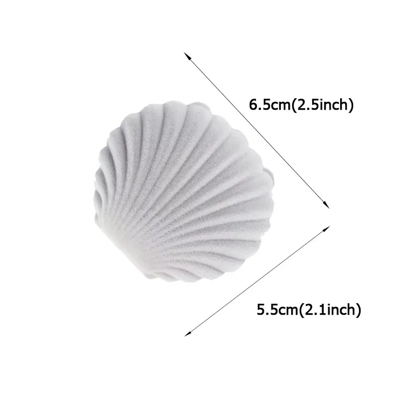 1 Piece Lovely Shell Shape Velvet Jewelry Box Wedding Engagement Ring Box for Earrings Necklace Bracelet Display Gift Box Holder thumbnail 3