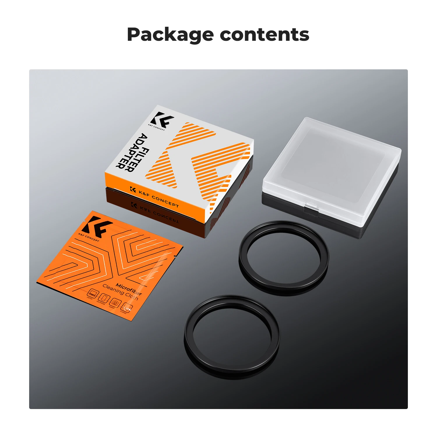 K&F CONCEPT Step Up Ring Aviation-grade Aluminum Filter Adapter Ring 2-pack Cleaning Cloth Lens Ring for ND CPL UV Lenses Filter thumbnail 6