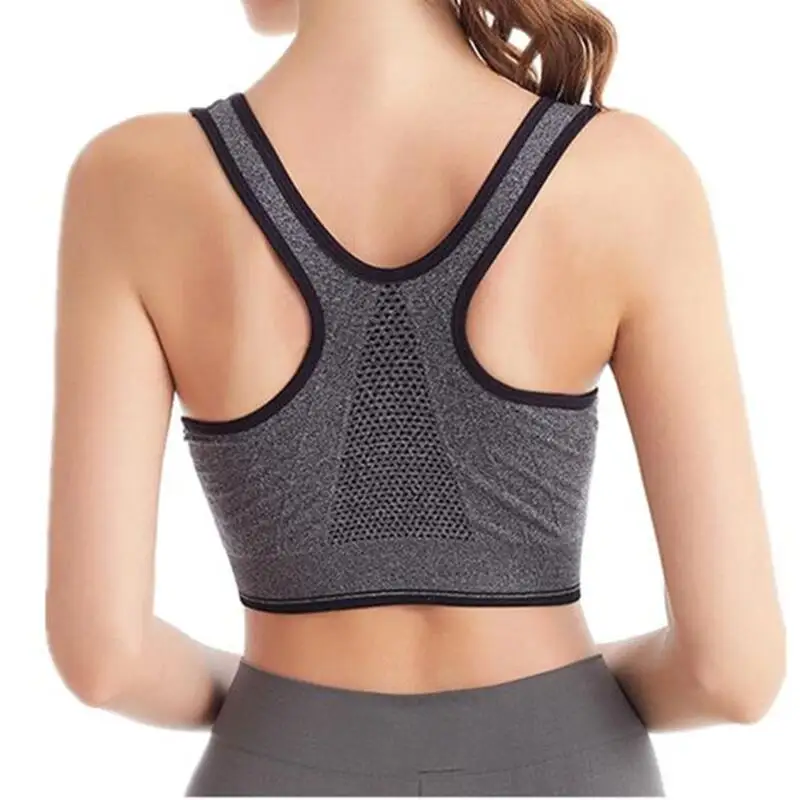 Running Fitness Sports Bra Front Zipper Women's Underwear Shockproof without Underwire Bralette Breathable Seamless Brassiere thumbnail 5