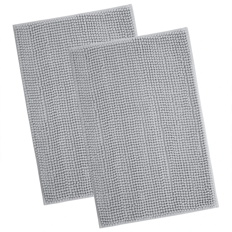 Homaxy Chenille Plain Shorthair Hot Melt Adhesive Material Mat Indoor Non Slip Bathroom Mat Dirt Absorbent Mat Absorbs Water