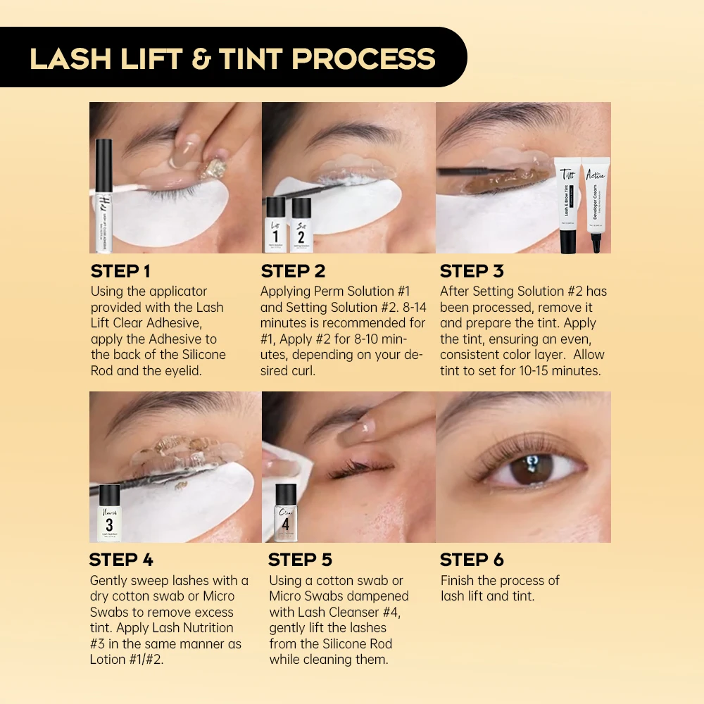 Gollee Eyelash Lifting Perm kit Natural Lashes Enhancer Long Lasting 4-6 weeks Black Lash Brow Tinting Perm Professional Makeup thumbnail 6