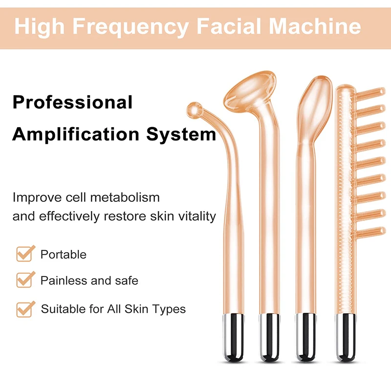 New Orange High Frequency Facial Machine Electrotherapy Wand Neon Argon Tubes Wands Device Face Skin Care  Beauty Tools Home Use thumbnail 2