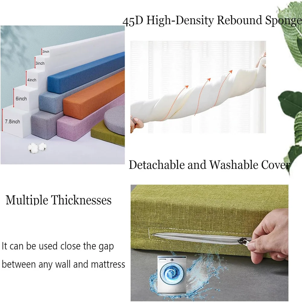 Mattress Gap Filler Gap Between Mattress Bed Extender Headboard Pillow Closed Headboard and Wall Bed Cushion Sofa Pad thumbnail 6