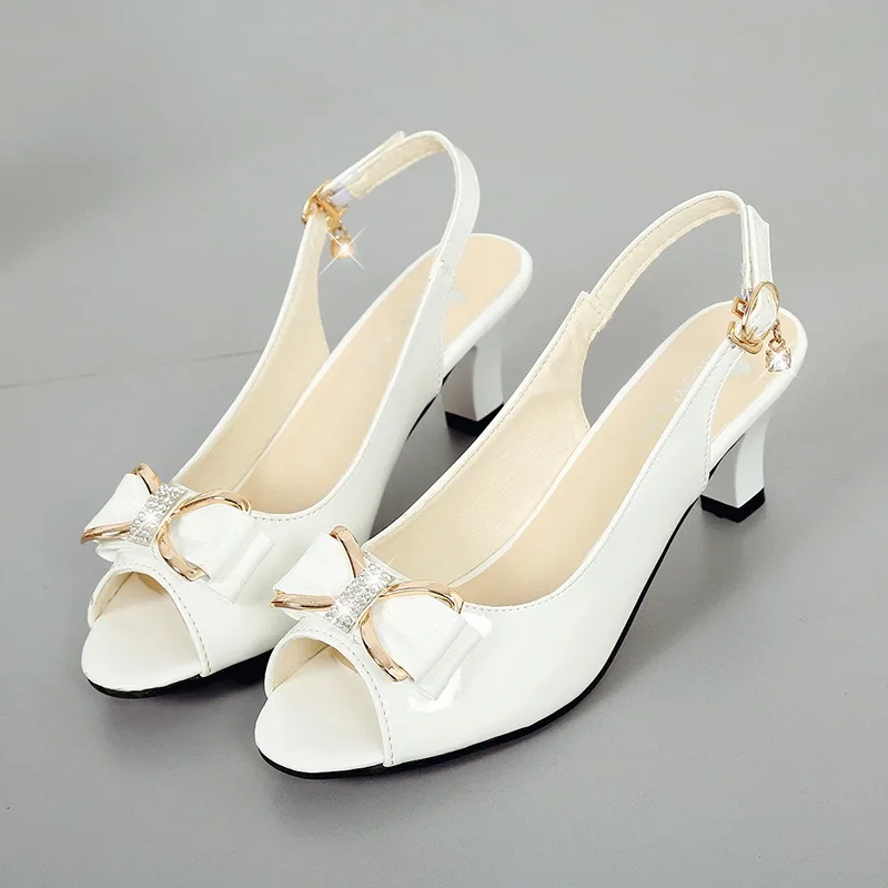 Summer Female High Heels New Fashion Women Pumps Sexy Open Toe Fish Mouth Shoes Ladies Bowknot Party Sandals Plus Size 42 thumbnail 3