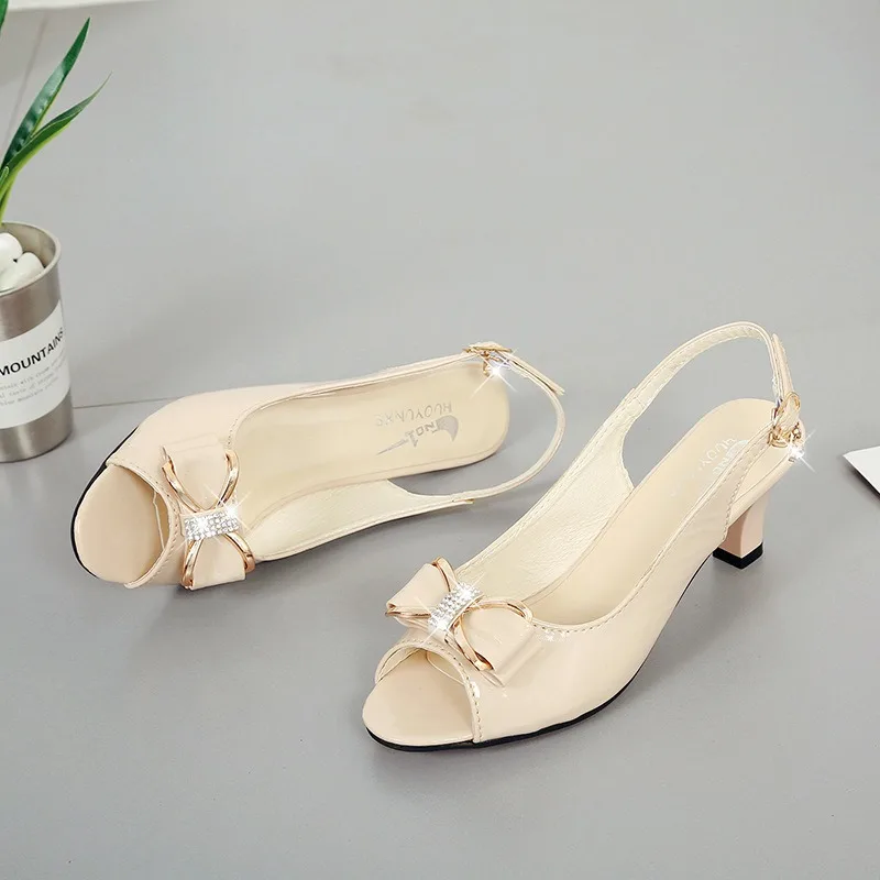 Summer Female High Heels New Fashion Women Pumps Sexy Open Toe Fish Mouth Shoes Ladies Bowknot Party Sandals Plus Size 42 thumbnail 6