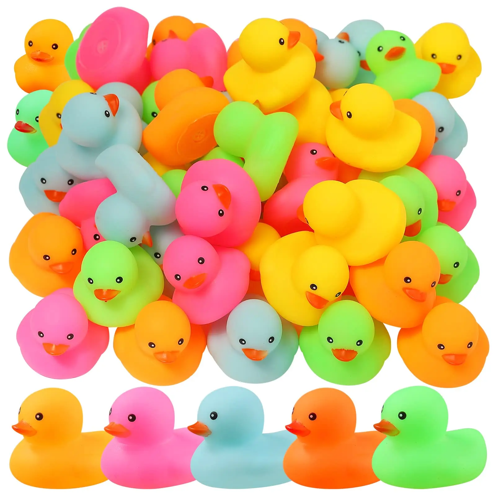 12/24/36/72 Pack Multicolor Mini Rubber Ducks Yellow Rubber Duck Toy Rubber Tub Toys Toys Squeak and Float Ducks