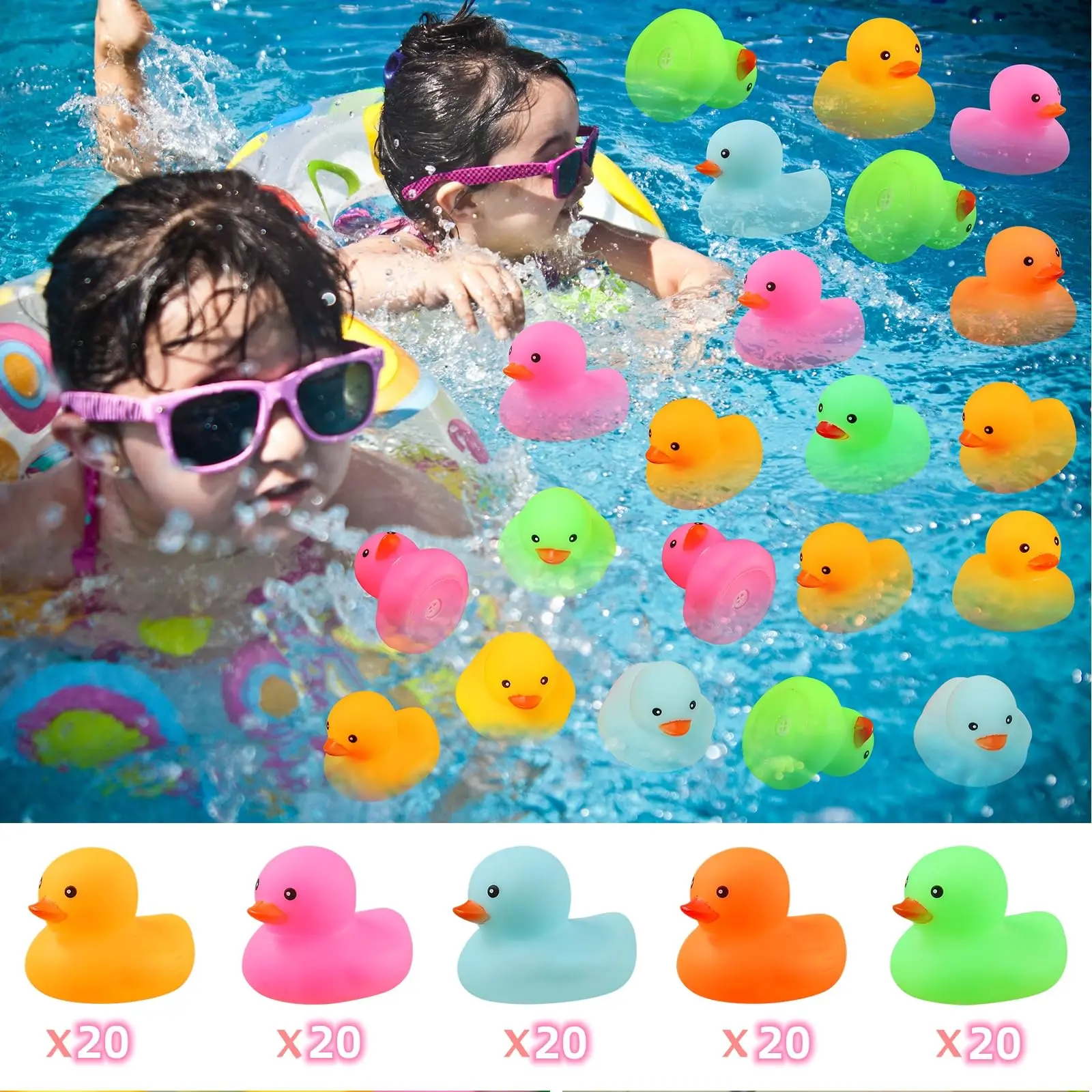 12/24/36/72 Pack Multicolor Mini Rubber Ducks Yellow Rubber Duck Toy Rubber Tub Toys Toys Squeak and Float Ducks thumbnail 4