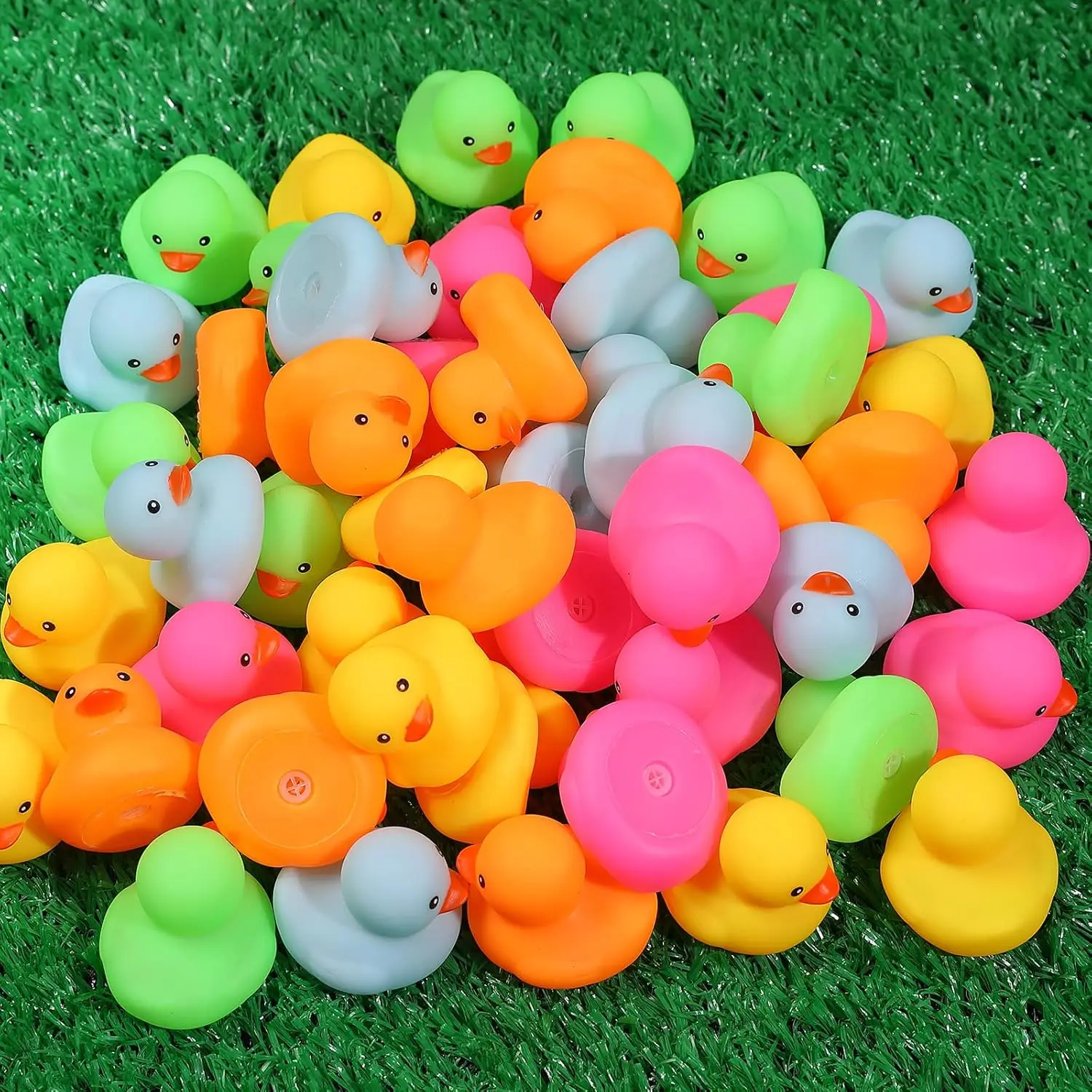 12/24/36/72 Pack Multicolor Mini Rubber Ducks Yellow Rubber Duck Toy Rubber Tub Toys Toys Squeak and Float Ducks thumbnail 6