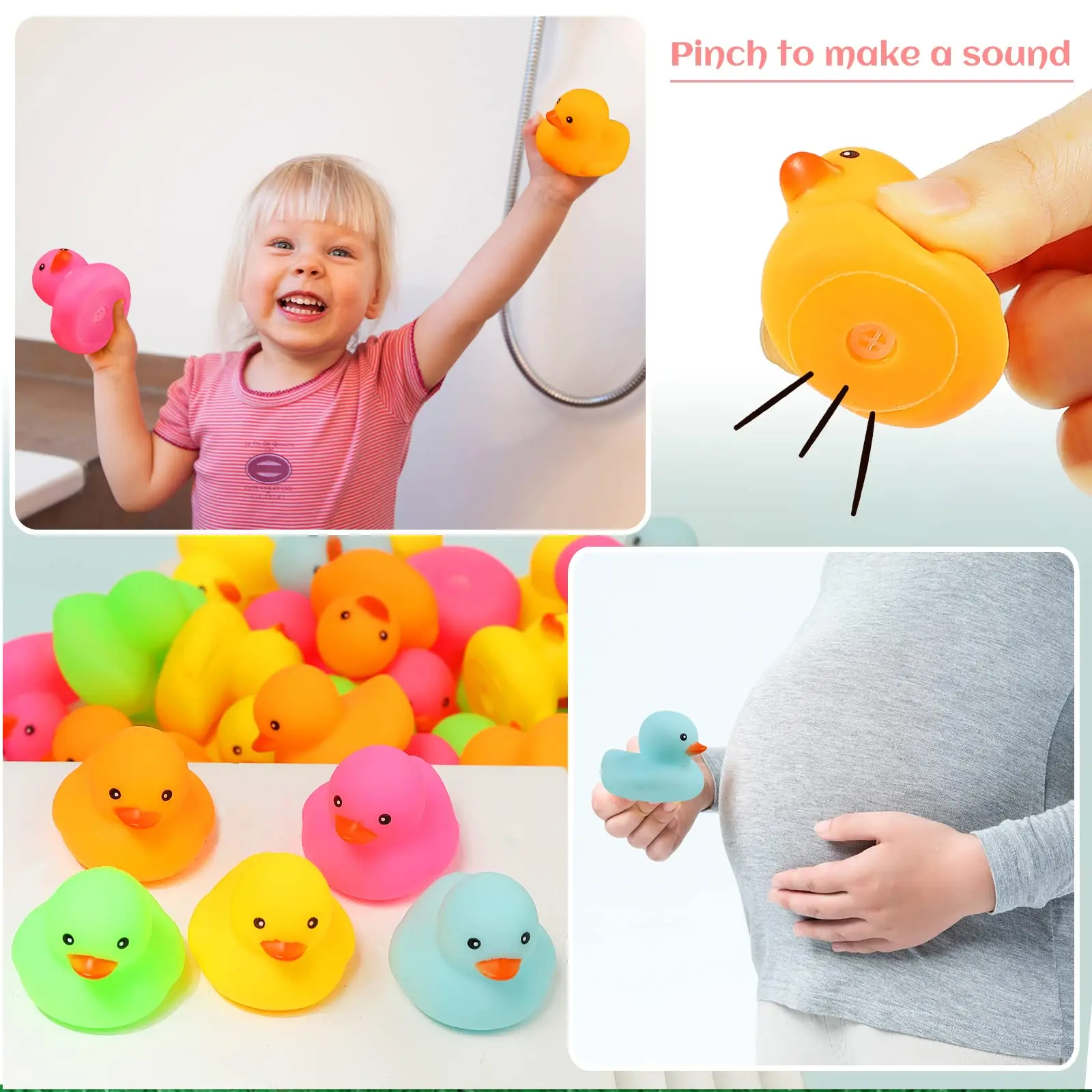 12/24/36/72 Pack Multicolor Mini Rubber Ducks Yellow Rubber Duck Toy Rubber Tub Toys Toys Squeak and Float Ducks thumbnail 2
