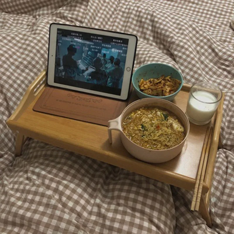 50cm Computer Desk Window Table Foldable Laptop Stand Breakfast Plate Bed Tray Cozy Bedside Bay Room Desks Bedroom Furniture thumbnail 5