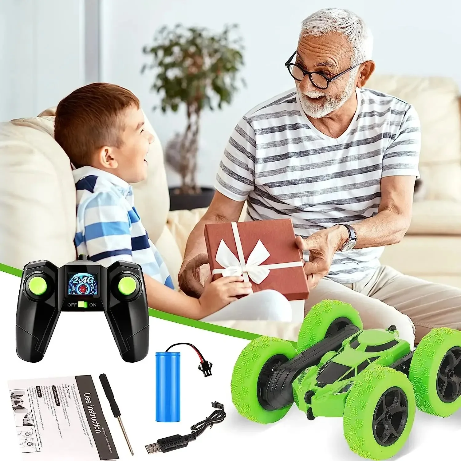 RC Stunt Car Children Double Sided Flip 2.4G Remote Control 360 Deree Rotation Off Road Drift RC Car Gifts For Kids Adults Boys thumbnail 5
