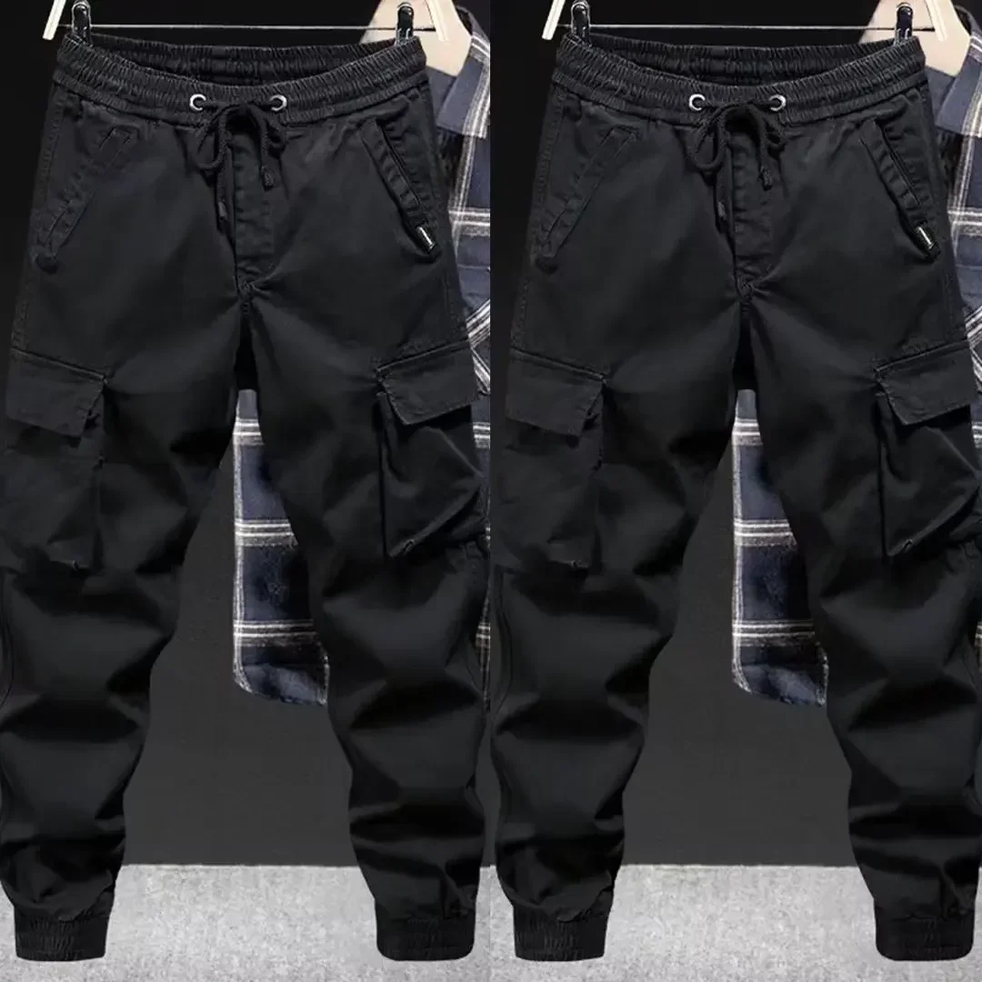 Trendy Brand Casual Cargo Pants Men's Loose Fit Solid Color Cargo Pants American Style Casual for Spring Autumn thumbnail 3