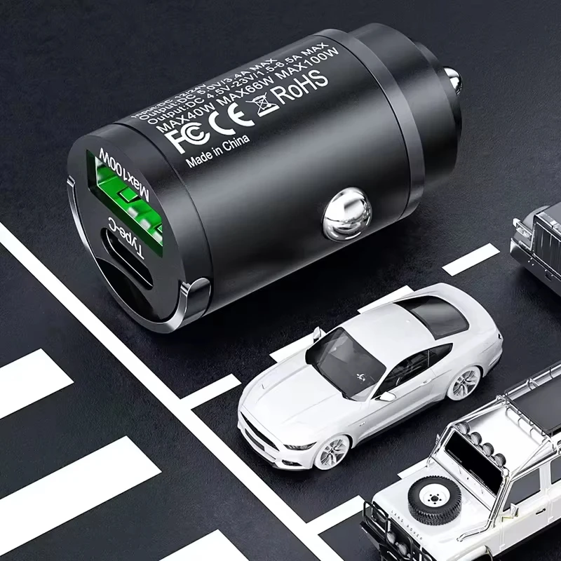 100W Car Charger USB Fast Charging For IPhone QC3.0 Mini PD USB Type C Charger Car Phone Charger For Samsung Huawei XiaoMi thumbnail 2