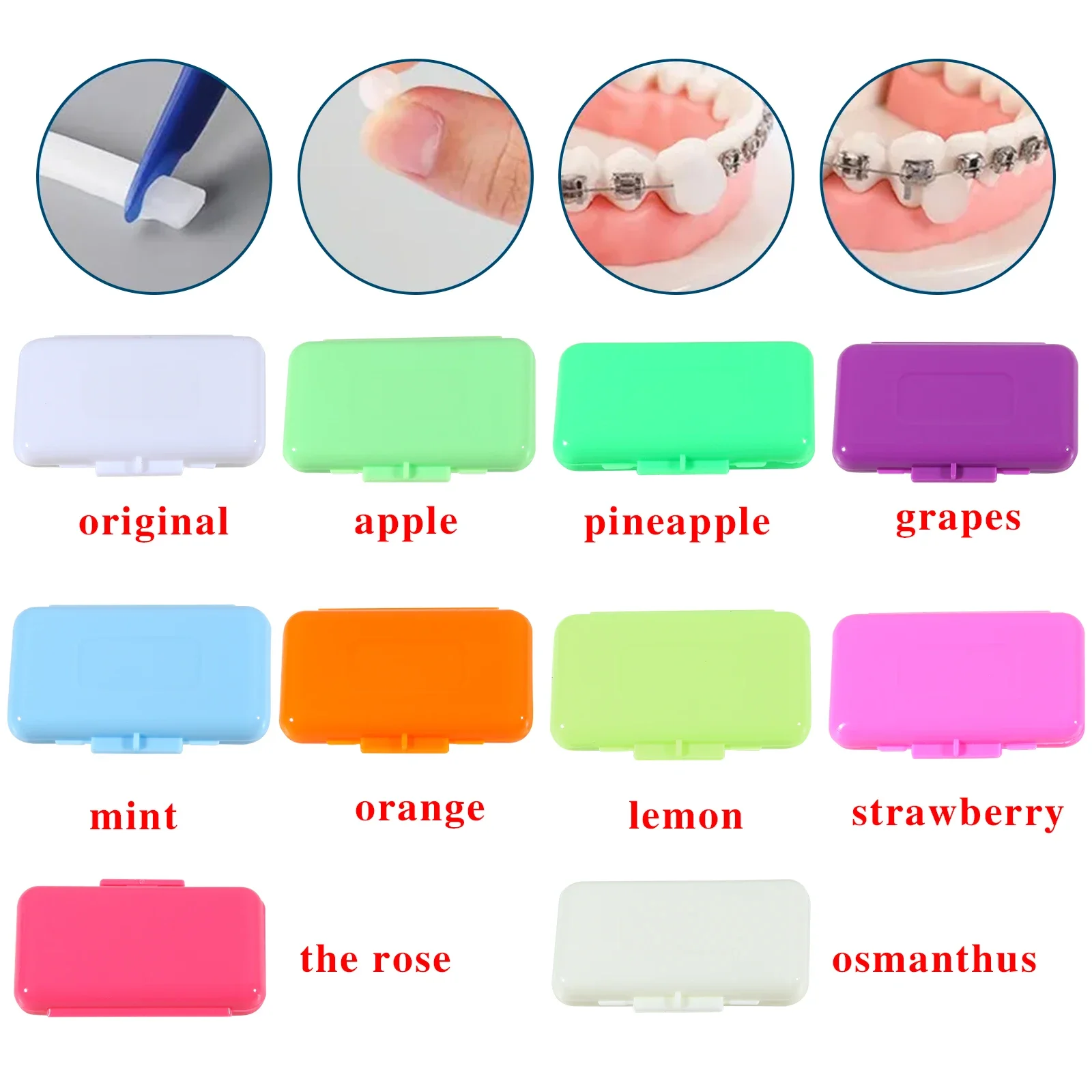 Dental Orthodontic Relief Wax for Bracket Patient Relief Protect Lips and Gums Irritation Fruit 10 Scents thumbnail 2