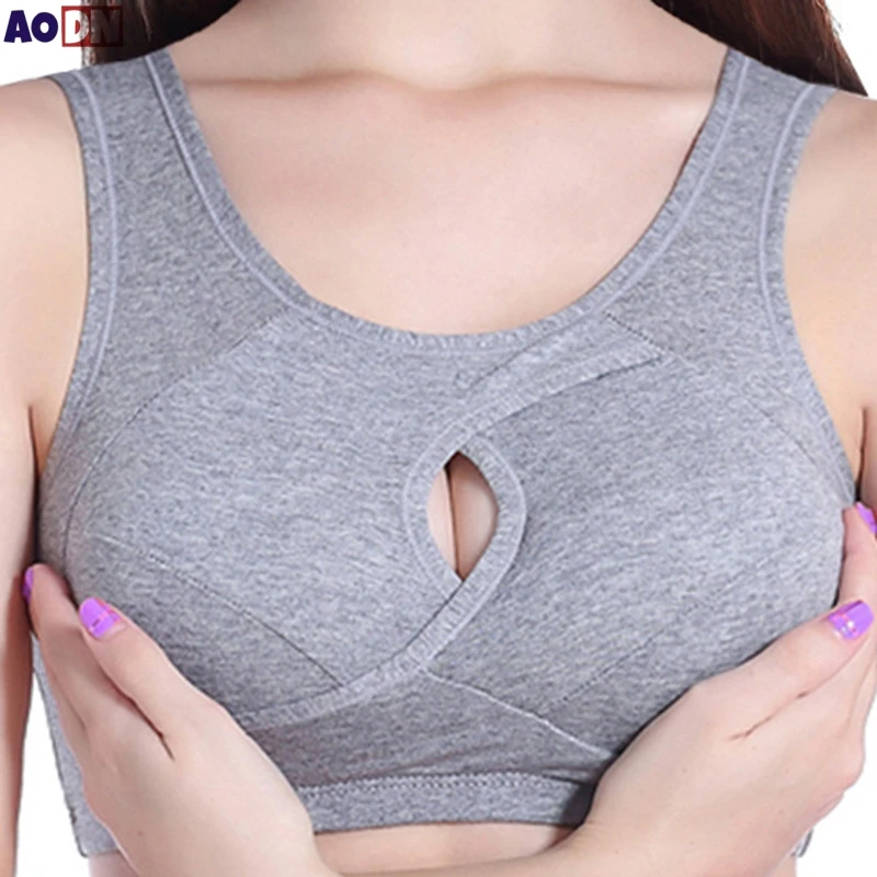 S-6XL Plus Size Breathable Cotton Bra Sexy Hollow Out Women's Underwear Removable breast pad Bralette Seamless Gathers Brassiere