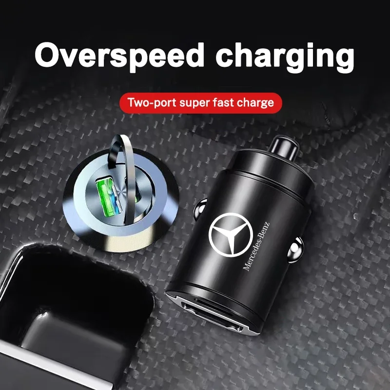 200W USB Car Charger Fast Charging Mini Pull Ring Car Phone Charger For Mercedes Benz A C E S G Class GLC CLE CLA GLB GLS W177 thumbnail 3
