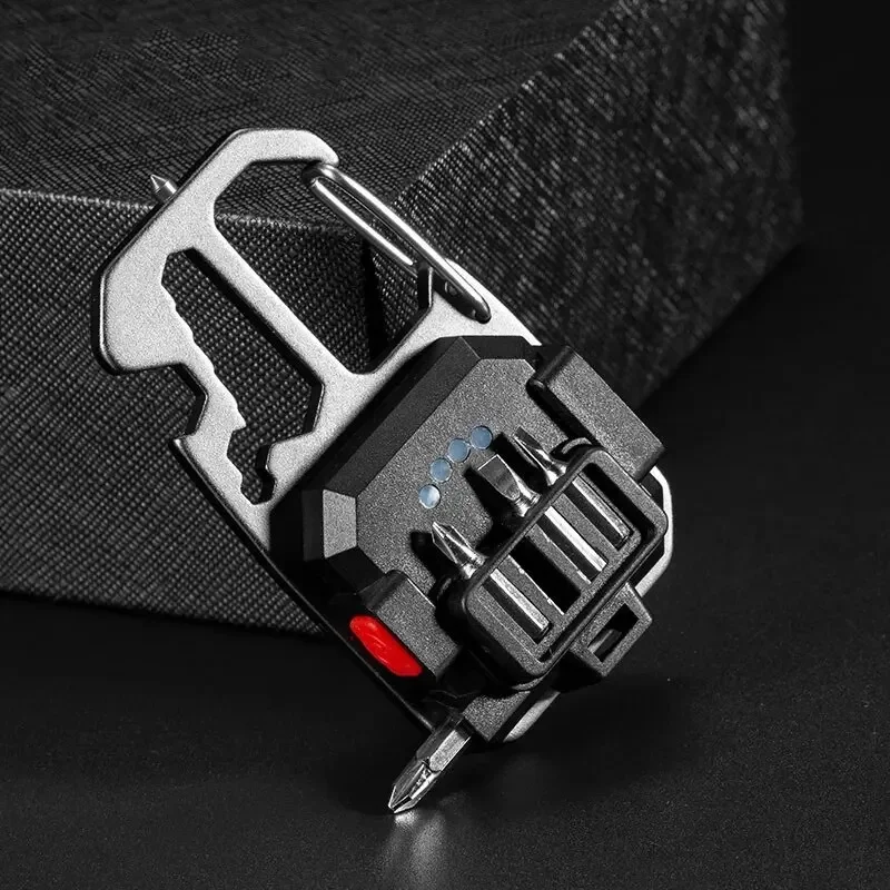 LED Flashlight Rechargeable Keychain Light Work Light Outdoor Camping Light Mini Portable Pocket Wrench Screwdriver Safety Hamme thumbnail 5