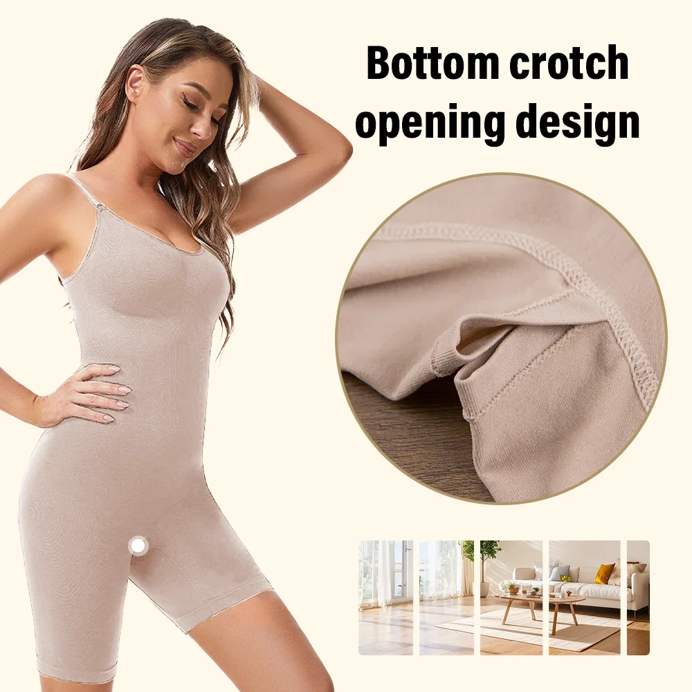 POKARLA Seamless Bodysuit Compression Open Crotch Shapewear Women Push Up Corset Slimming Butt Lifter Full Body Shaper Slimmer thumbnail 4