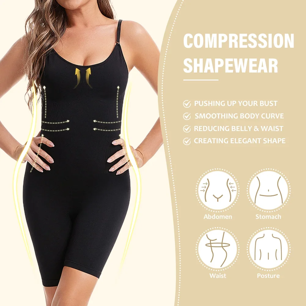 POKARLA Seamless Bodysuit Compression Open Crotch Shapewear Women Push Up Corset Slimming Butt Lifter Full Body Shaper Slimmer thumbnail 2