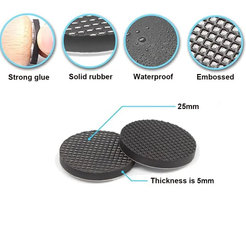 Table Leg Protectors, Anti-Scratch Leg Pads, Rubber Anti slip Chair Leg Pads, Silent Stickers, Furniture Accessories thumbnail 2