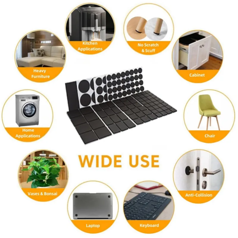 Table Leg Protectors, Anti-Scratch Leg Pads, Rubber Anti slip Chair Leg Pads, Silent Stickers, Furniture Accessories thumbnail 6