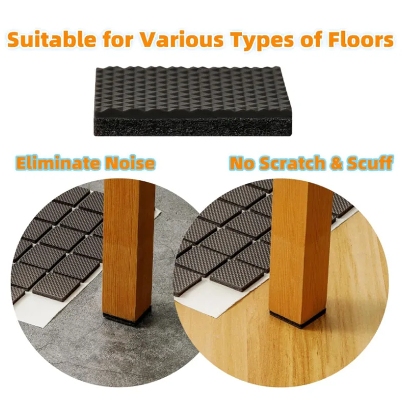 Table Leg Protectors, Anti-Scratch Leg Pads, Rubber Anti slip Chair Leg Pads, Silent Stickers, Furniture Accessories thumbnail 5