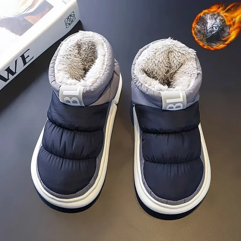 Snow Boots Men Women Winter 2024 New Lovers Plush Thick Comfortable Cotton Shoes Waterproof Anti Slip Outdoor Casual Shoes Flats thumbnail 2