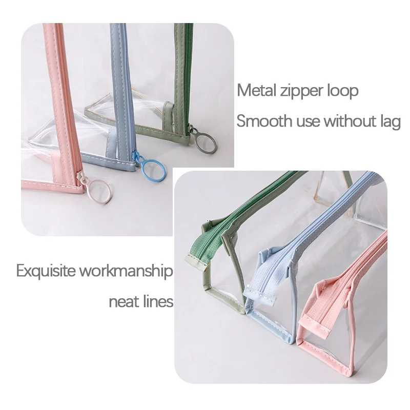Transparent Pencil Case Large Capacity Simple Pen Bag Kawaii Cosmetic Bag School Study Stationery Office Supplies thumbnail 6