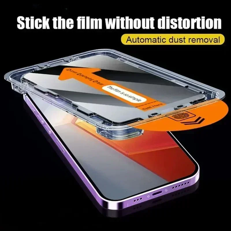 3Pcs Dust Free Installation Privacy Screen Protector for IPhone 16 14 11 12 13 15 Pro Max 7 8 Plus Mini X XR 17 Anti-spy Glass thumbnail 5