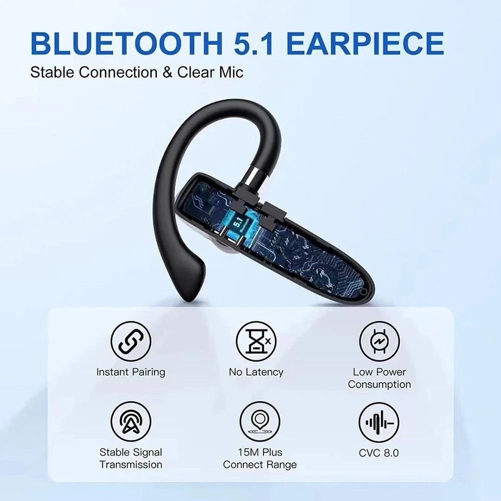 Wireless Headphones Bluetooth Earphone With Microphon ENC Noise Cancelling Handsfree Talking Headset Busines Auriculares Driving thumbnail 4