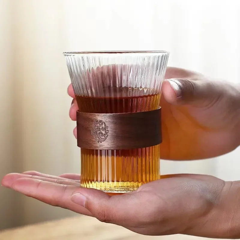 130/350ML 1-8PCS Creative Japanese Transparent Vertical Pattern High Borosilicate Glass Cup Water Coffee Milk Drink Whisky Mugs thumbnail 3