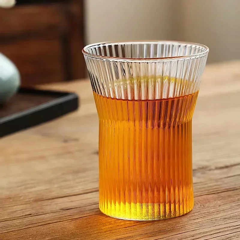 130/350ML 1-8PCS Creative Japanese Transparent Vertical Pattern High Borosilicate Glass Cup Water Coffee Milk Drink Whisky Mugs thumbnail 5