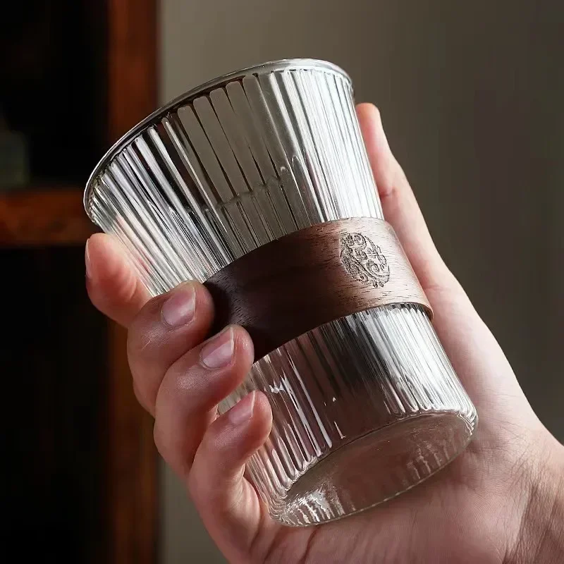 130/350ML 1-8PCS Creative Japanese Transparent Vertical Pattern High Borosilicate Glass Cup Water Coffee Milk Drink Whisky Mugs thumbnail 2