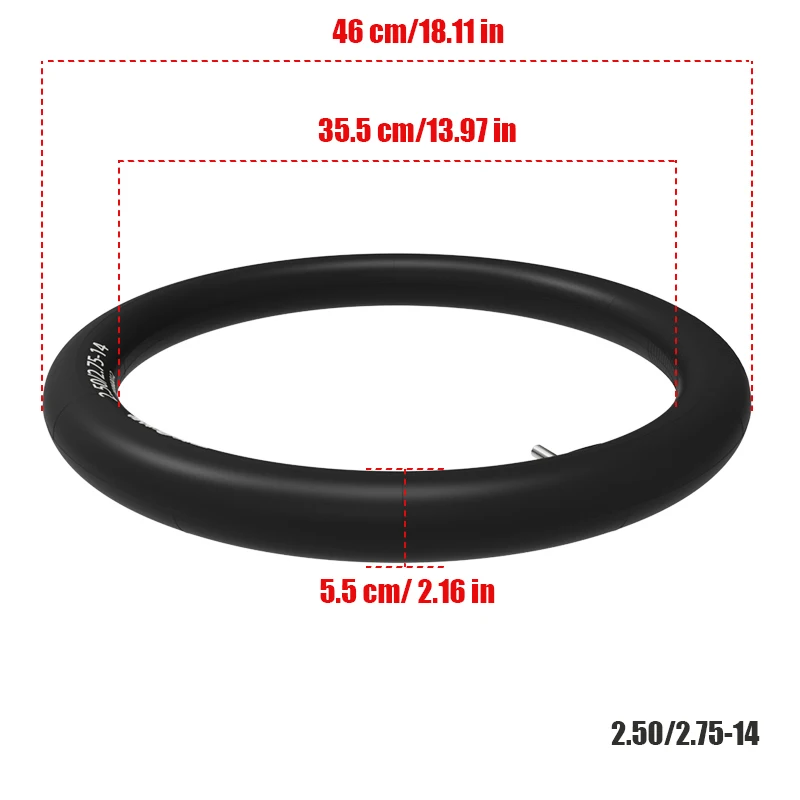 2.50/2.75-14 inch straigh/bend  nose inner tube Off road motorcycle accessories suitable for 60/100-14 front tire outer tube thumbnail 3