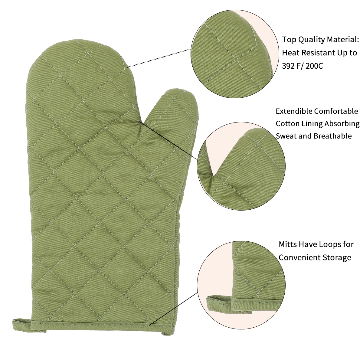 Oven glove four piece set, insulated, heat-resistant, microwave oven gloves, kitchen cooking insulated gloves, baking tools thumbnail 2
